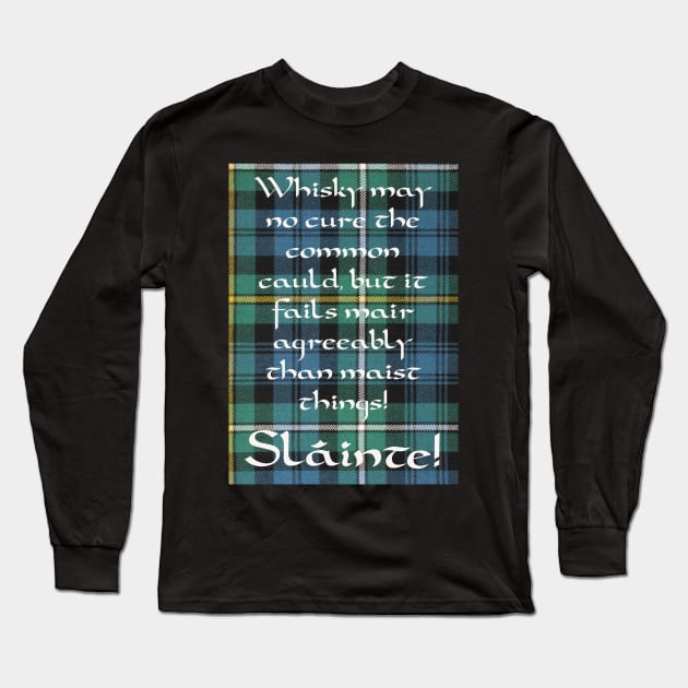 Whisky Slainte Tartan Long Sleeve T-Shirt by archiesgirl